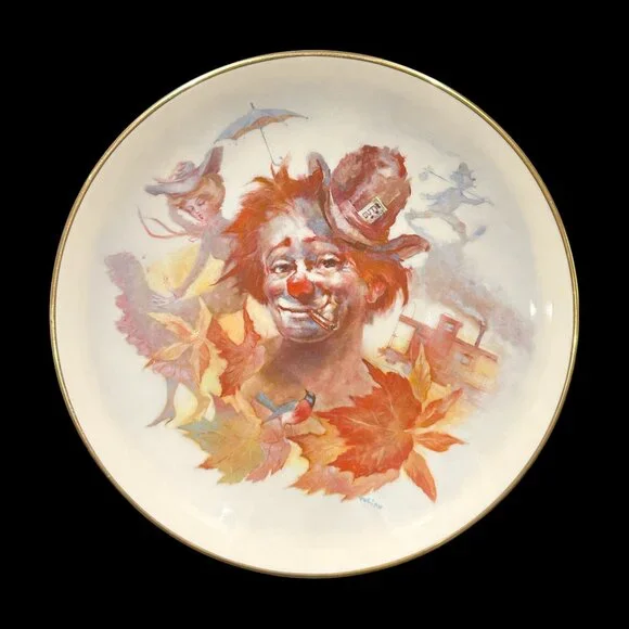 Set of 4 Vintage Julian Ritter Clown Plates, 1977 Whimsical Circus Art - Picture 8 of 12